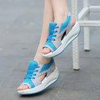 Cake-Soled Sandals, Thick-Soled Wedges, Breathable Swaying Shoes, Mesh Shoes, Casual Women'S Shoes - DanaFashionstore