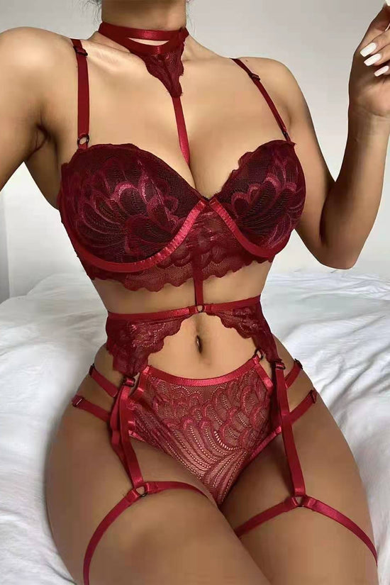 Xun Hot Lace Sexy Temptation Three-Point Suit Sexy Lingerie
