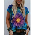 Summer Popular Color Printing Round Neck Short Sleeve T-Shirt - DanaFashionstore