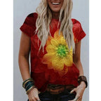 Summer Popular Color Printing Round Neck Short Sleeve T-Shirt - DanaFashionstore