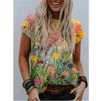 Summer Popular Color Printing Round Neck Short Sleeve T-Shirt - DanaFashionstore