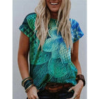 Summer Popular Color Printing Round Neck Short Sleeve T-Shirt - DanaFashionstore