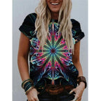 Summer Popular Color Printing Round Neck Short Sleeve T-Shirt - DanaFashionstore