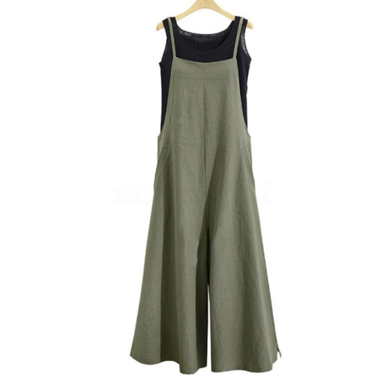Loose One-Piece Wide-Leg Pants Casual Jumpsuit