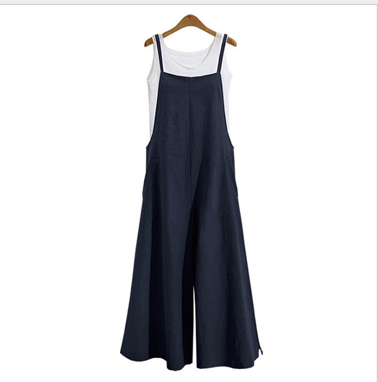 Loose One-Piece Wide-Leg Pants Casual Jumpsuit