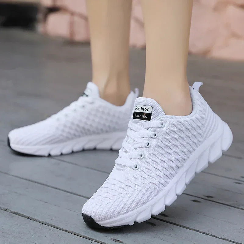 Foreign Trade Large Size Flying Woven Women's Shoes Cross-Border Autumn Sports Shoes Running Shoes Ladies Students Lightweight Travel Shoes - DanaFashionstore