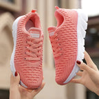 Foreign Trade Large Size Flying Woven Women's Shoes Cross-Border Autumn Sports Shoes Running Shoes Ladies Students Lightweight Travel Shoes - DanaFashionstore