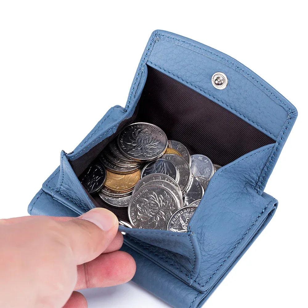 Small Wallet, Leather Coin Purse, Wallet, Short Female Wallet - DanaFashionstore
