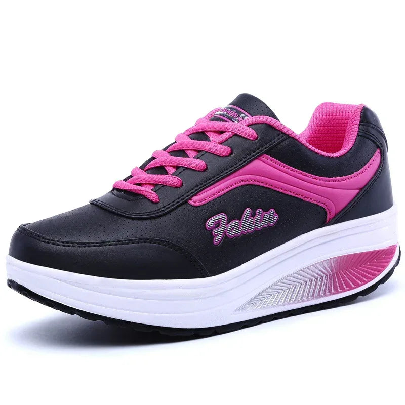 Thick-Soled Increased Leather Breathable Sneakers - DanaFashionstore