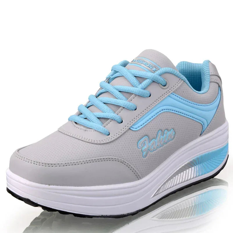 Thick-Soled Increased Leather Breathable Sneakers - DanaFashionstore