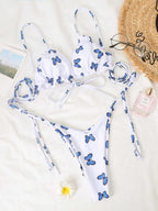 New Butterfly Print Swimsuit Lace Thong Women Bikini Bikini - DanaFashionstore