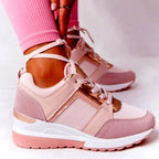 Sneakers Platform Wedge Heel Casual Shoes Lace-up Mesh Sneakers - DanaFashionstore