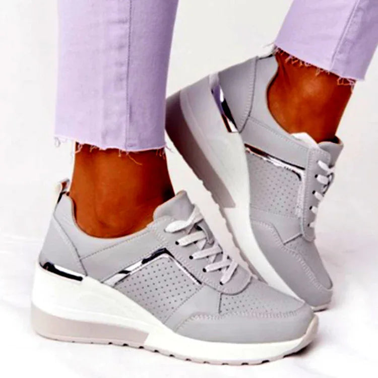 Sneakers Platform Wedge Heel Casual Shoes Lace-up Mesh Sneakers - DanaFashionstore