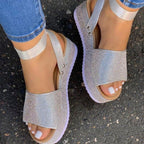 Rhinestone Sandals Summer Fashion Platform Shoes For Women - DanaFashionstore