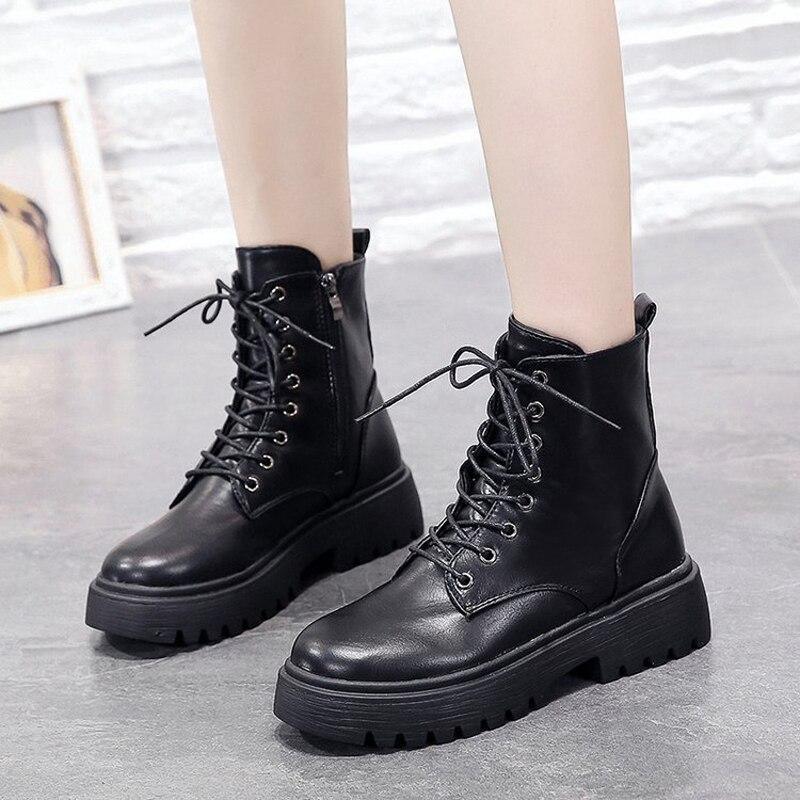 British Pure Color Ladies Waterproof Martin Boots - DanaFashionstore