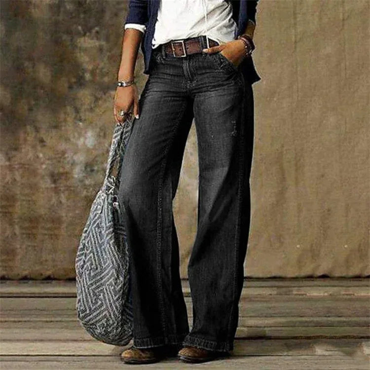 Plus Size Women's Casual Pants Thin Wide Leg Pants - DanaFashionstore
