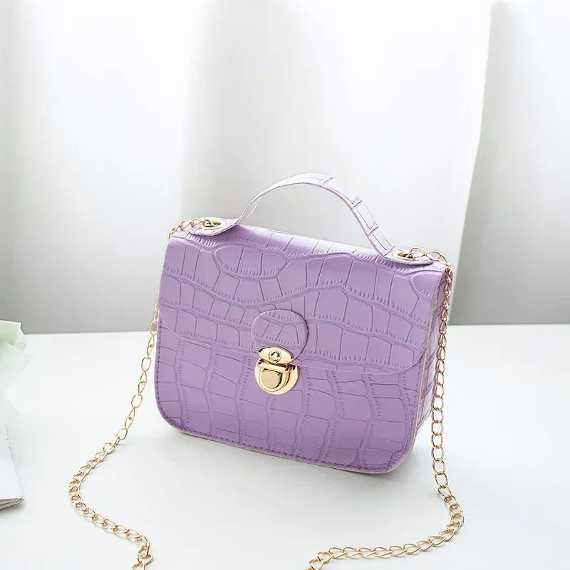Women Small Crossbody Bag Classic Pattern Shoulder Handbags Lightweight Chain Strap Messenger Purse - DanaFashionstore