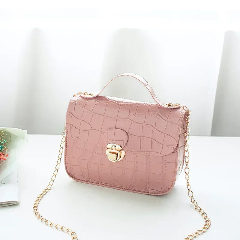 Women Small Crossbody Bag Classic Pattern Shoulder Handbags Lightweight Chain Strap Messenger Purse - DanaFashionstore