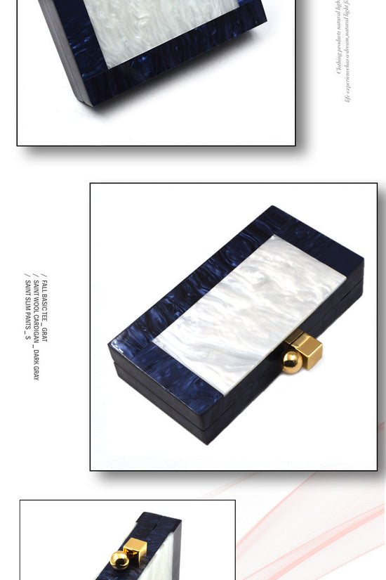Shell Acrylic Stitching Messenger Dinner Bag Chain One Shoulder Clutch Female Bag - Dana Fashion