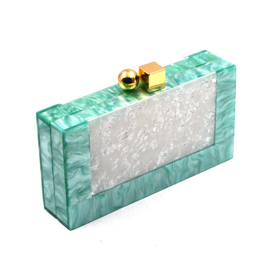 Shell Acrylic Stitching Messenger Dinner Bag Chain One Shoulder Clutch Female Bag - Dana Fashion
