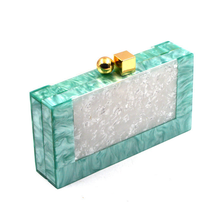 Shell Acrylic Stitching Messenger Dinner Bag Chain One Shoulder Clutch Female Bag - Dana Fashion