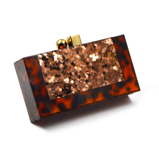 Shell Acrylic Stitching Messenger Dinner Bag Chain One Shoulder Clutch Female Bag - Dana Fashion