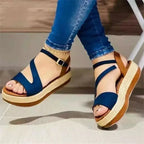 Platform Sandals Hollow Buckle Women's Shoes - DanaFashionstore