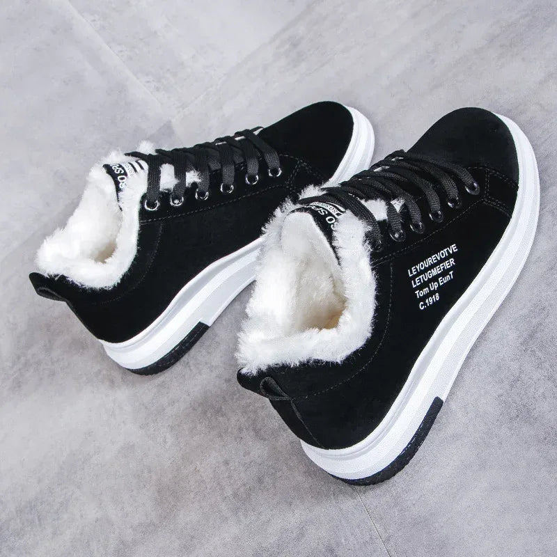 Little Girl Plus Plush Warm Winter Shoes New Winter Junior High School Students Leather Leisure Casual Flat Bottom Leisure 2 - DanaFashionstore
