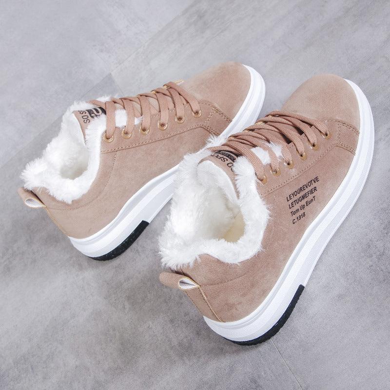 Little Girl Plus Plush Warm Winter Shoes New Winter Junior High School Students Leather Leisure Casual Flat Bottom Leisure 2 - DanaFashionstore