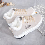 Little Girl Plus Plush Warm Winter Shoes New Winter Junior High School Students Leather Leisure Casual Flat Bottom Leisure 2 - DanaFashionstore
