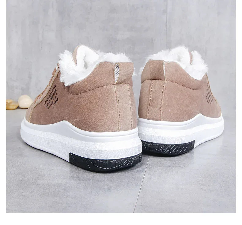 Little Girl Plus Plush Warm Winter Shoes New Winter Junior High School Students Leather Leisure Casual Flat Bottom Leisure 2 - DanaFashionstore