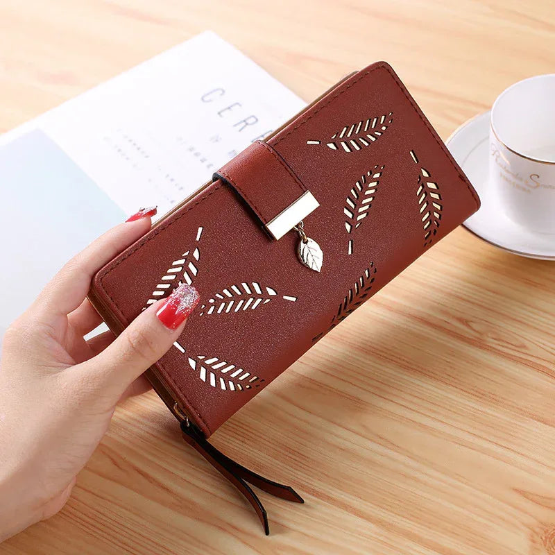 Women's wallet hollow leaf card package - DanaFashionstore