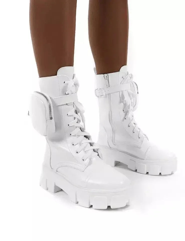 Martin Boots Women's Winter Shoes Deep Mouth New Casual Warm And Velvet High-Top Ankle Boots - DanaFashionstore