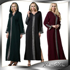 Arabian Turkey Muslim Hooded Long Dress - Side Slit Worship Fashion Robe - DanaFashionstore