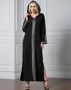 Arabian Turkey Muslim Hooded Long Dress - Side Slit Worship Fashion Robe - DanaFashionstore