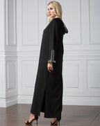 Arabian Turkey Muslim Hooded Long Dress - Side Slit Worship Fashion Robe - DanaFashionstore