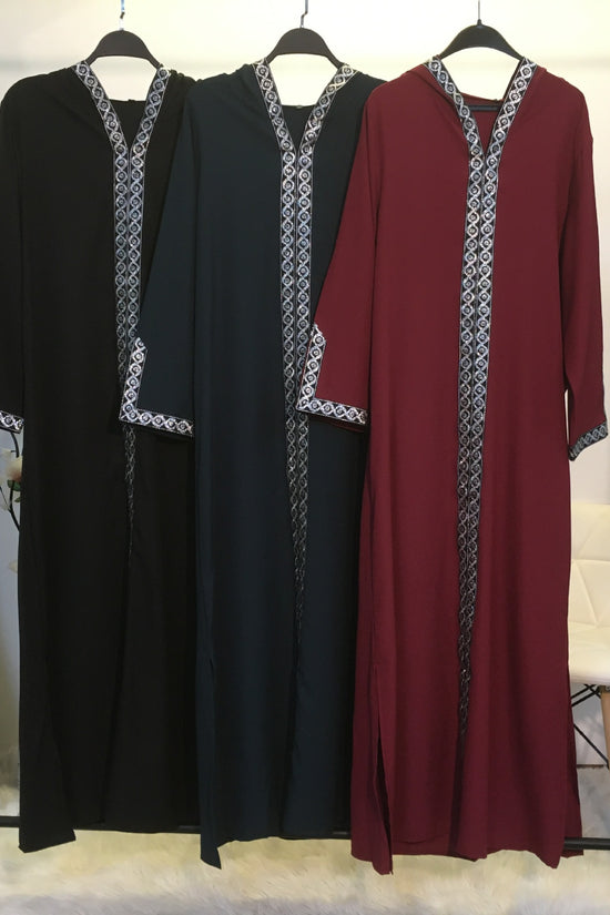 Arabian Dress Turkey Muslim Side Slit Hooded Long Dress, Worship Fashion Robe