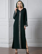 Arabian Turkey Muslim Hooded Long Dress - Side Slit Worship Fashion Robe - DanaFashionstore
