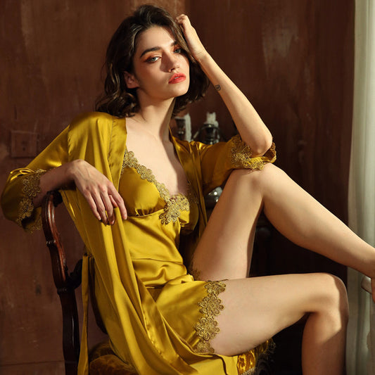 Nightgown with floral sleeves - Dana Fashion