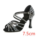 Silver high-heeled Latin dance shoes - DanaFashionstore