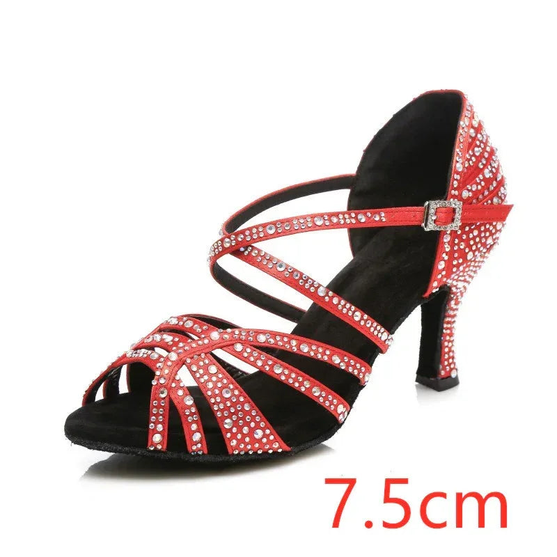 Silver high-heeled Latin dance shoes - DanaFashionstore
