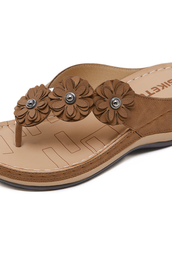 Flowers Sandals Women Retro Style Wedges Shoes Outdoor Beach Shoes Summer