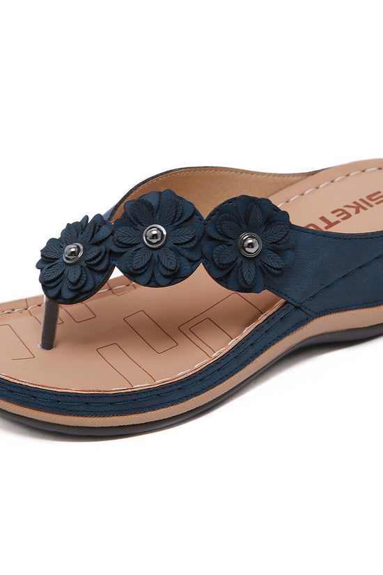 Flowers Sandals Women Retro Style Wedges Shoes Outdoor Beach Shoes Summer