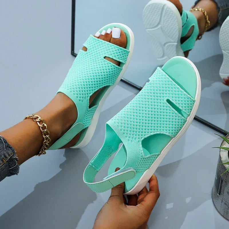 New Style Flying Mesh Fish Mouth Frosted Low Top Viscose Shoes - DanaFashionstore
