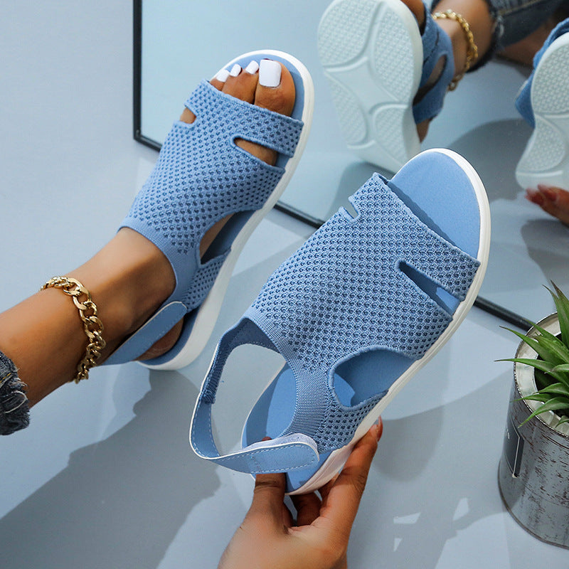 New Style Flying Mesh Fish Mouth Frosted Low Top Viscose Shoes