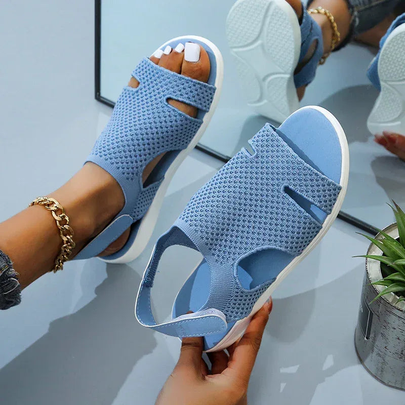 New Style Flying Mesh Fish Mouth Frosted Low Top Viscose Shoes - DanaFashionstore