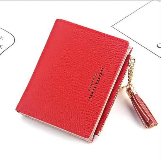 Cross Pattern Tassel Zipper Coin Purse - DanaFashionstore