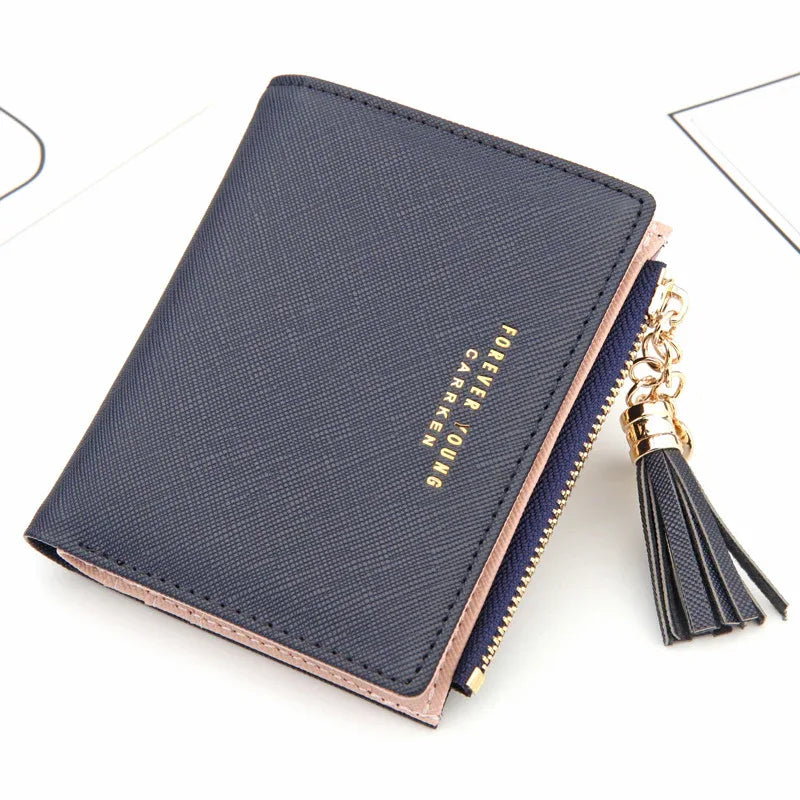 Cross Pattern Tassel Zipper Coin Purse - DanaFashionstore