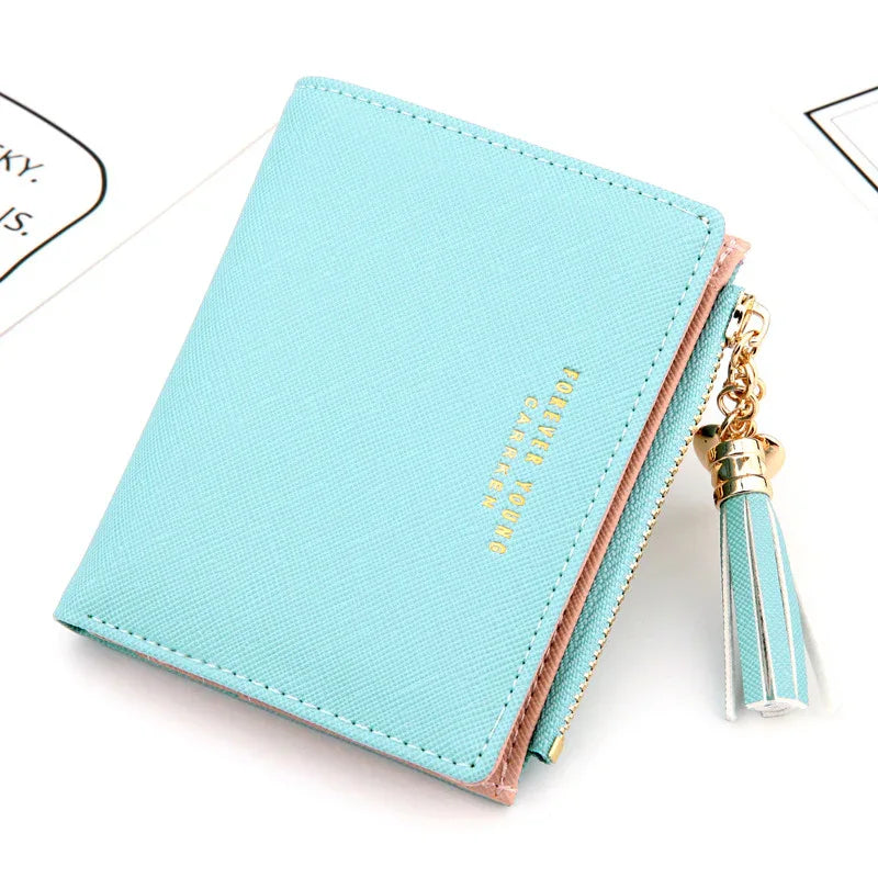 Cross Pattern Tassel Zipper Coin Purse - DanaFashionstore