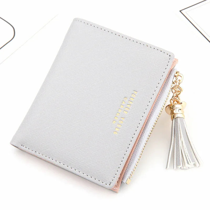 Cross Pattern Tassel Zipper Coin Purse - DanaFashionstore